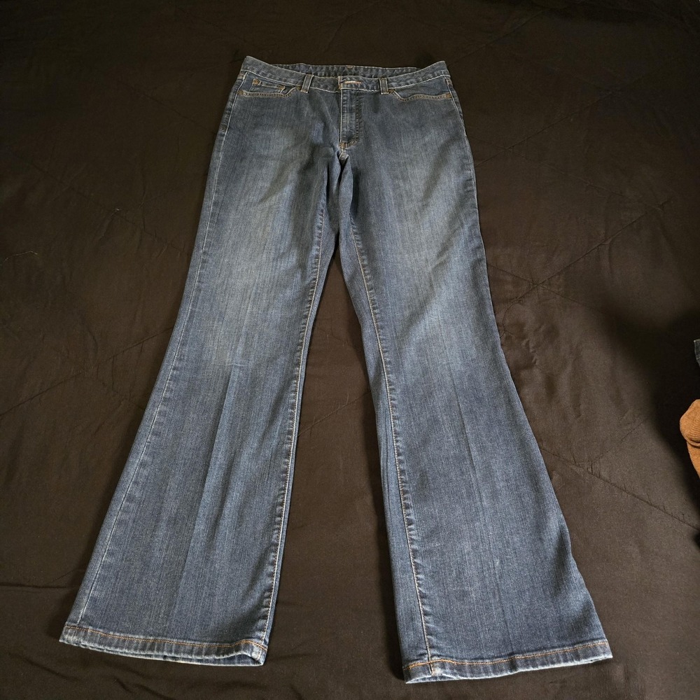 Boston Proper Bootcut‎ Jeans Womens 14 Blue Dark Wash Mid Rise Stretch Denim